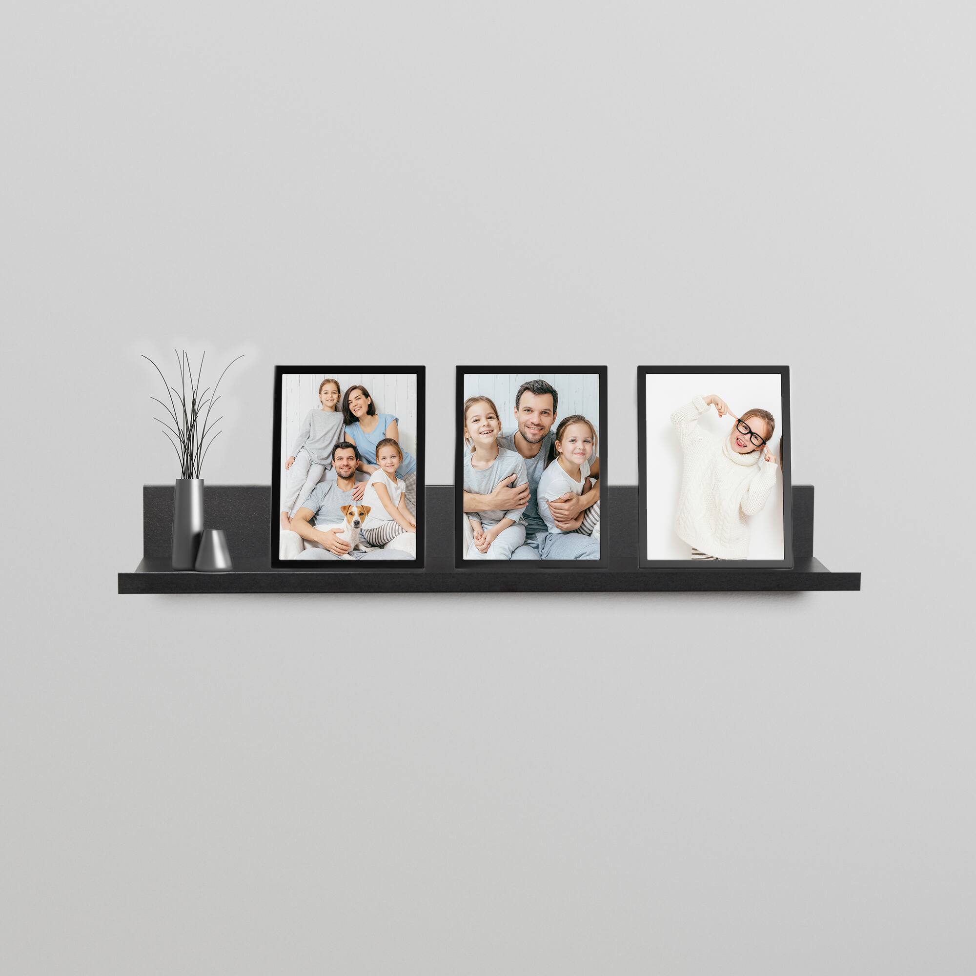 HangZ™ Black No Stud Photo Ledge